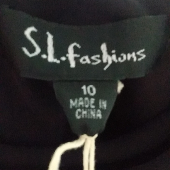 S.L. Fashions Black Beaded & Roses Dress - Picture 8 of 8